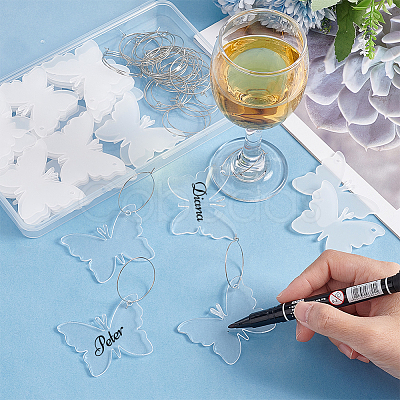 DIY Blank Wine Glass Charm Making Kit DIY-FG0004-59C-1