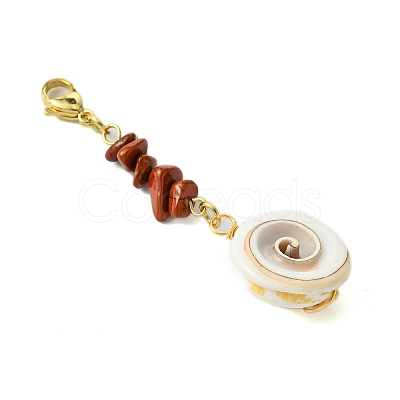 Shiva Eye Shell Pendant Decoration HJEW-JM02112-1