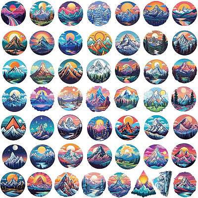 50Pcs Ice Mountain PVC Waterproof Stickers PW-WG84221-01-1