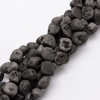 Electroplated Natural Quartz Beads Strands G-K109-03M-1