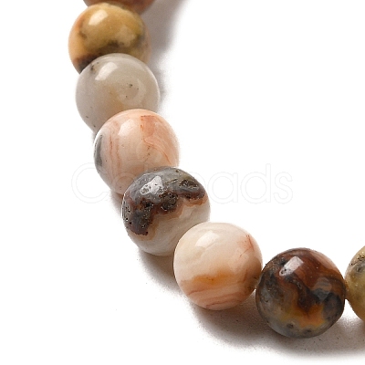 Natural Crazy Lace Agate Round Bead Strands G-M272-03-6mm-1