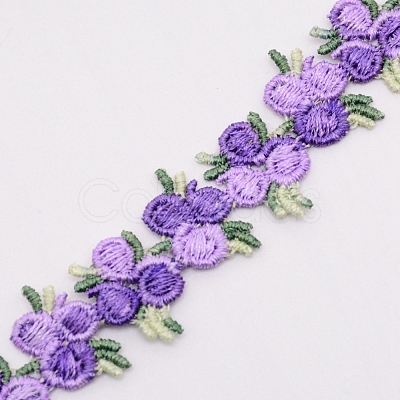 Flower Polyester Trim Ribbon OCOR-WH0057-18C-1