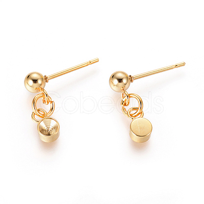 201 Stainless Steel Stud Earring Settings STAS-L226-089A-G-1