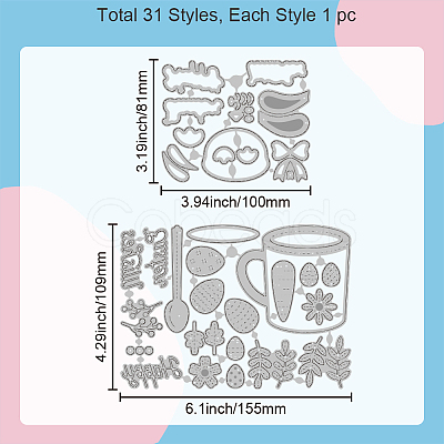 Easter Theme Carbon Steel Cutting Dies Stencils DIY-WH0309-1614-1