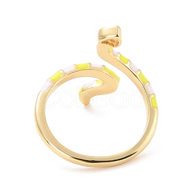 Snake Wrap Enamel Cuff Ring for Women RJEW-C004-25-RS-1