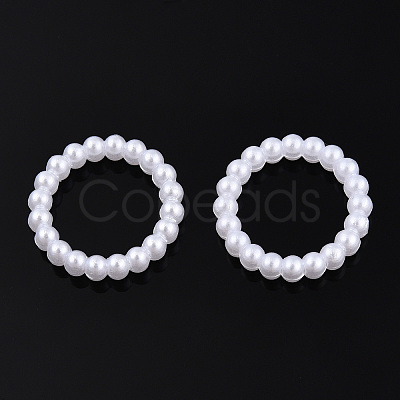 ABS Plastic Imitation Pearl Linking Rings OACR-T015-06B-01-1