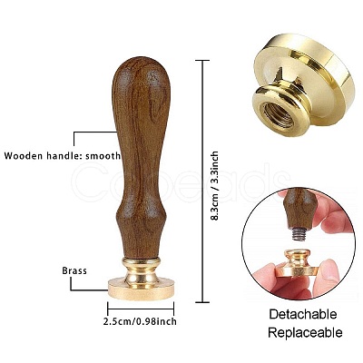 DIY Wood Wax Seal Stamp AJEW-WH0131-220-1