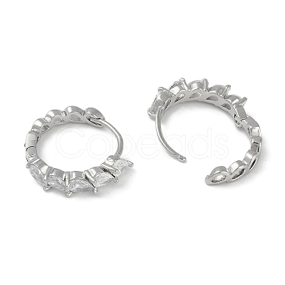 Glass Leaf Hoop Earrings EJEW-L292-008P-1