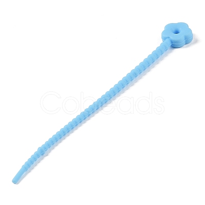 Flower Shape Silicone Cable Zip Ties AJEW-C034-01J-1