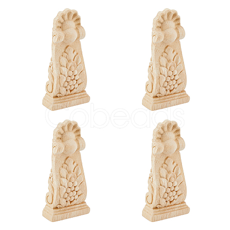 Rubber Wood Carved Onlay Applique AJEW-WH0248-464-1