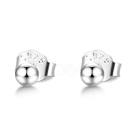 999 Sterling Silver Stud Earrings STER-S005-02A-01-1