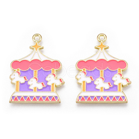 Circus Theme Alloy Enamel Pendants ENAM-P246-02D-1