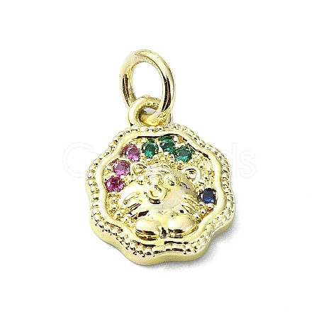 Brass Micro Pave Colorful Cubic Zirconia Pendants KK-H475-18G-01-1