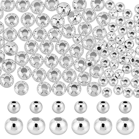 DICOSMETIC 100Pcs 2 Colors 925 Sterling Silver Beads STER-DC0001-20-1