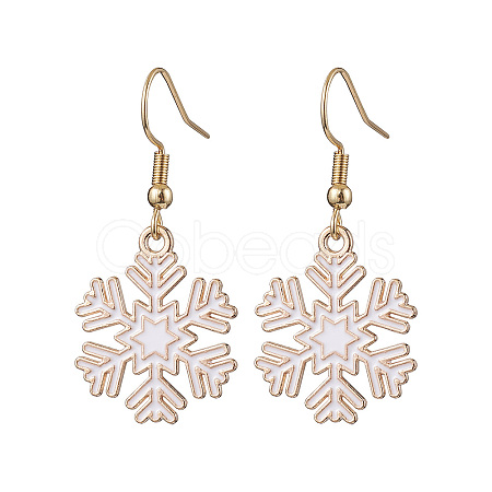 Christmas Theme Alloy Enamel Dangle Earrings EJEW-JE05830-05-1