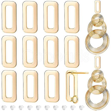 BENECREAT 20Pcs Brass Stud Earring Findings KK-BC0008-46-1