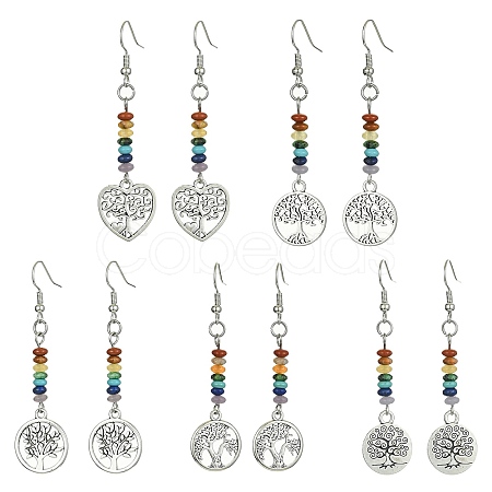 Alloy Tree of Life Dangle Earrings EJEW-JE05462-1