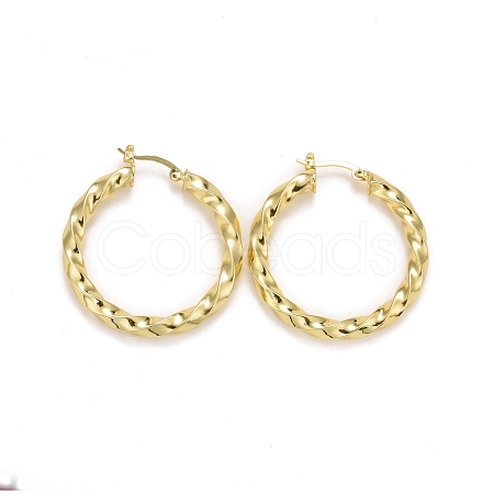 Rack Plating Brass Hoop Earrings EJEW-F278-05G-1