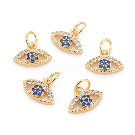 Brass Micro Pave Cubic Zirconia Charms ZIRC-L070-46G-1