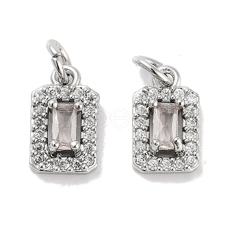 Brass Micro Pave Cubic Zirconia Charms KK-C051-11P-03-1