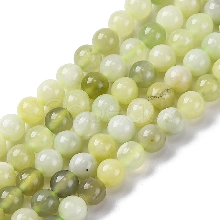 Natural New Jade Round Beads Strands G-O039-16-6mm-02-1