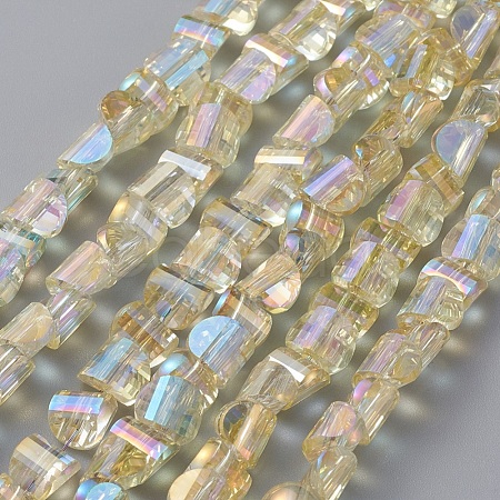 Electroplate Glass Beads Strands EGLA-L023B-FR05-1