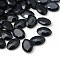 Imitation Taiwan Acrylic Rhinestone Pointed Back Cabochons & Faceted, Oval, Black, 18x13x5mm