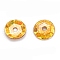 PVC Paillette Beads, Semi-cupped Sequins Beads, Center Hole, Goldenrod, 5x0.4mm, Hole: 1.2mm, about 40500pcs/pound