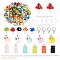 ARRICRAFT DIY Cute Earring Necklace Making Kit, Including Bear & Duck & Mushroom Resin Pendants, Glass Seed & Lampwork Beads, Iron Wire Pendants & Cable Chains, Mixed Color