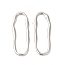 Non-Tarnish 304 Stainless Steel Linking Rings, Irregular Oval, Stainless Steel Color, 35x13x2mm, Inner Diameter: 30.5x7.5mm