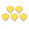 Alloy Enamel Pendants, Cadmium Free & Nickel Free & Lead Free, Light Gold, Heart, Yellow, 17x16x3mm, Hole: 1.6mm