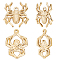 Beebeecraft 12Pcs 2 Style Halloween Theme 201 Stainless Steel Pendants, Spider Charm, Real 18K Gold Plated, 25~29x20~22.5x3mm, Hole: 1.5~1.8mm, 6pcs/style