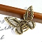 Alloy Claw Hair Clips, Hair Accessories for Women & Girls, Butterfly, Antique Golden, 70x54x40mm