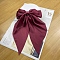 Solid Color Long Bowknot Satin Hair Barrettes, Hair Accessories for Women & Girls, Dark Red, 360x70mm