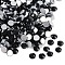 Glass Flat Back Rhinestone, Grade A, Back Plated, Faceted, Half Round, Jet, 3.8~4mm, about 1440pcs/bag