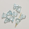 Transparent Glass Beads, Bell Orchid Flower, Sky Blue, 10x10.5x6mm, Hole: 1.2mm