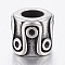 304 Stainless Steel European Beads, Large Hole Beads, Column, Antique Silver, 9x8.5mm, Hole: 5mm