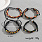 Bohemian Style Handmade PU Leather Adjustable Bracelet Sets, Rainbow Elements Cord Bracelets, Colorful, 