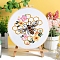 DIY Flower & Bee Pattern Embroidery Kits for Starter, Including Printed Fabric, Embroidery Thread & Needles, Embroidery Hoops, Instruction, Colorful, 200mm