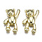 Alloy Pendants, Cadmium Free & Nickel Free & Lead Free, Bear, Light Gold, 26x17x5.5mm, Hole: 2x4mm