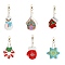 Christmas DIY Diamond Painting Keychain Kits, Including Acrylic Board, Keychain Clasp, Bead Chain, Resin Rhinestones Bag, Diamond Sticky Pen, Tray Plate and Glue Clay, Mixed Shapes, 110~150x70~100mm, 6pcs/set