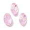 Glass Rhinestone Cabochons, Point Back & Back Plated, Faceted, Oval, Light Rose, 14x9.1x5mm