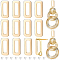 BENECREAT 20Pcs Brass Stud Earring Findings, with Vertical Loops, Rectangle, Nickel Free, with 40Pcs Plastic Ear Nuts, Real 18K Gold Plated, 15.5x7mm, Hole: 2.5mm, Pin: 0.8mm