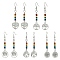 Alloy Tree of Life Dangle Earrings, Synthetic & Natural Mixed Gemstone Beaded Long Drop Earrings for Women, Mixed Shapes, 62~63x15~16.5mm