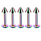 304 Stainless Steel Cone Threadless Labrets for Women Men, Rainbow Color, Pin: 1.2x10mm, Head: 3mm