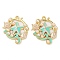 Rack Plating Alloy Enamel Pendants, with ABS Imitation Pearl, Golden, Flat Round Charm, Starfish, 30x26.5x4mm, Hole: 2mm