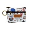 Owl Printed Polyester Wallets, 2 Layers Zipper Purse for Change, Keychain, Cosmetic, Rectangle, Floral White, 10x12x1.5cm