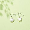 Plastic Pearl Butterfly Dangle Earrings EJEW-JE05028-04-3