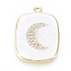 Golden Plated Brass Micro Pave Clear Cubic Zirconia Pendants KK-F807-22-G-2