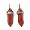 Natural Red Jasper Pointed Pendants G-K329-58P-2